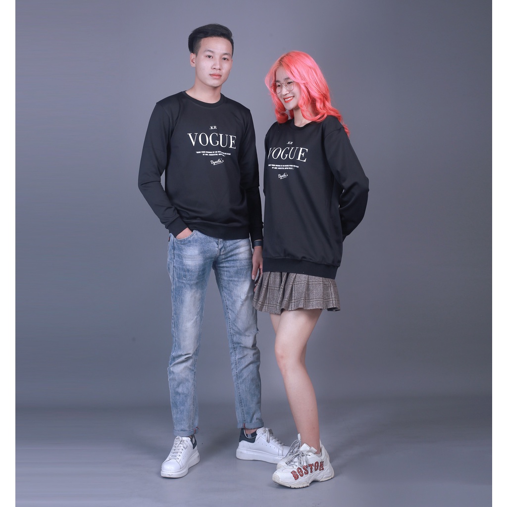 Áo Thu Đông Nam Nữ In Chữ VOGUE - Chất Poly Dày Dặn - MÃ TD75