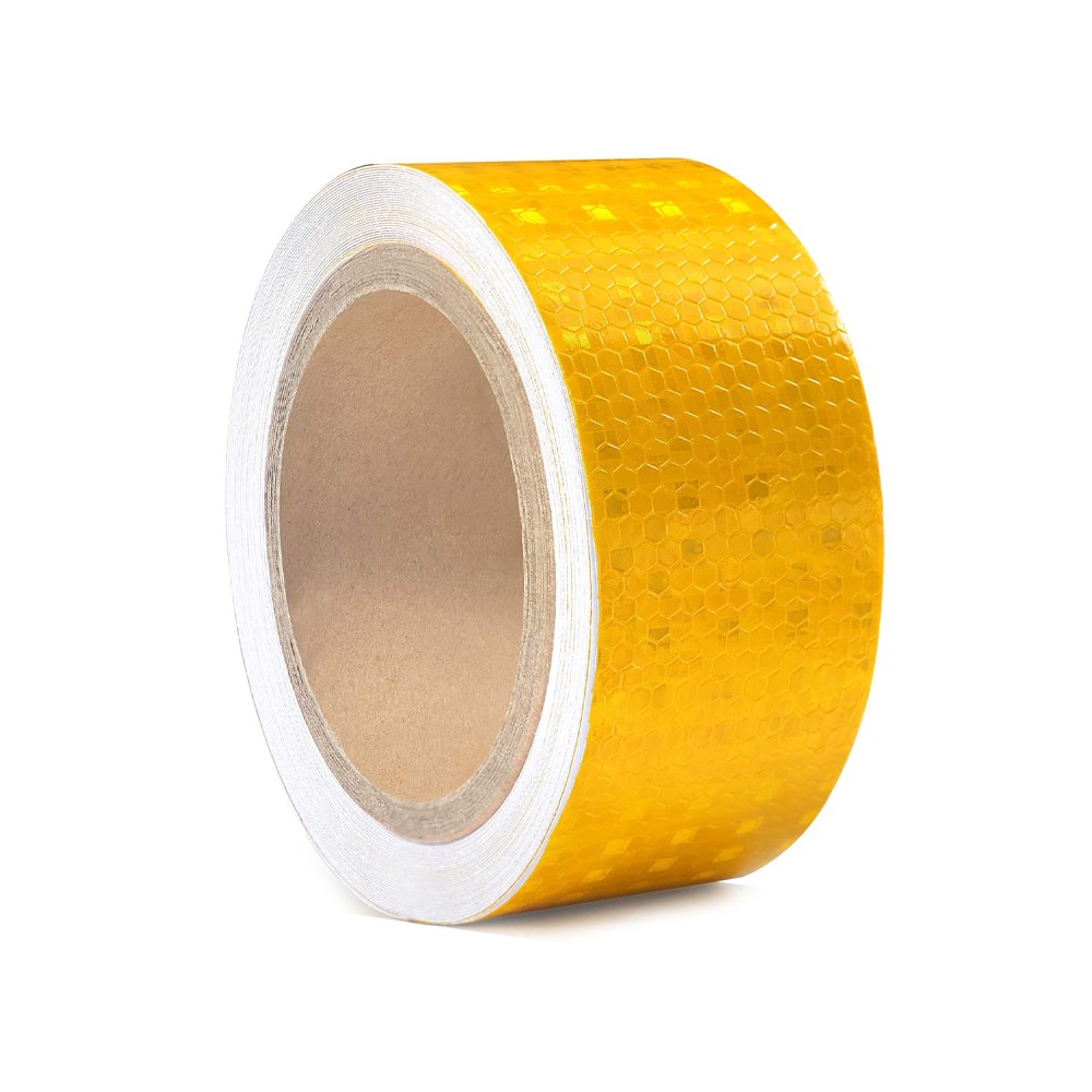 Băng keo tape grid phản quang - Vàng Trơn - Kích thước 5cmx30m - STICKER FACTORY