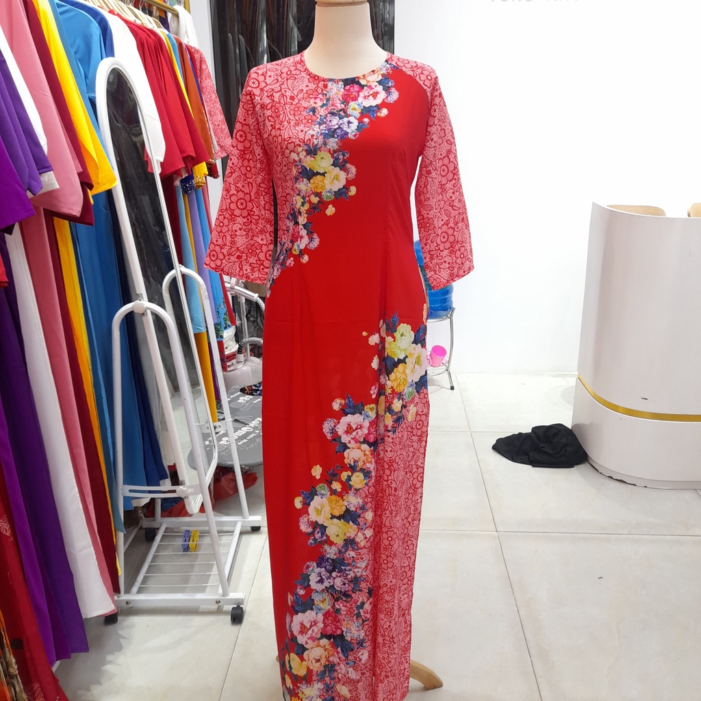 Áo Dài Đẹp 2022, Áo Dài Thiết Kế, In 3D- Mã D05