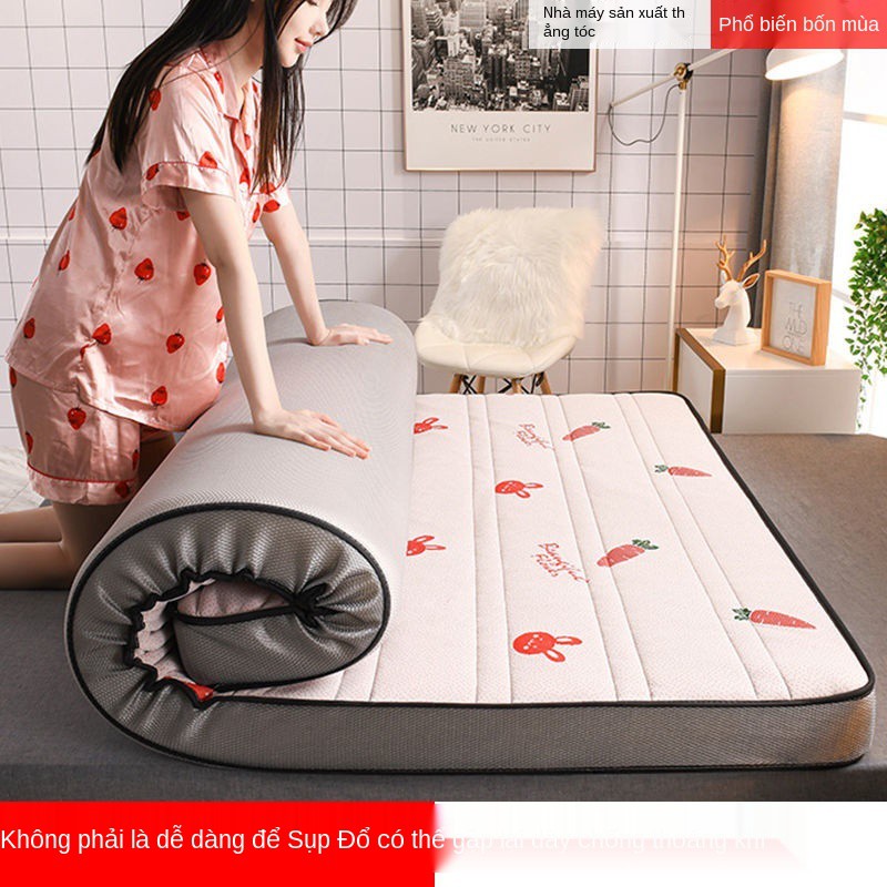 Nệm cao su memory foam đệm dày hơn xốp đơn và đôi 1,5m ký túc xá sinh viên có thể gấp lại được <