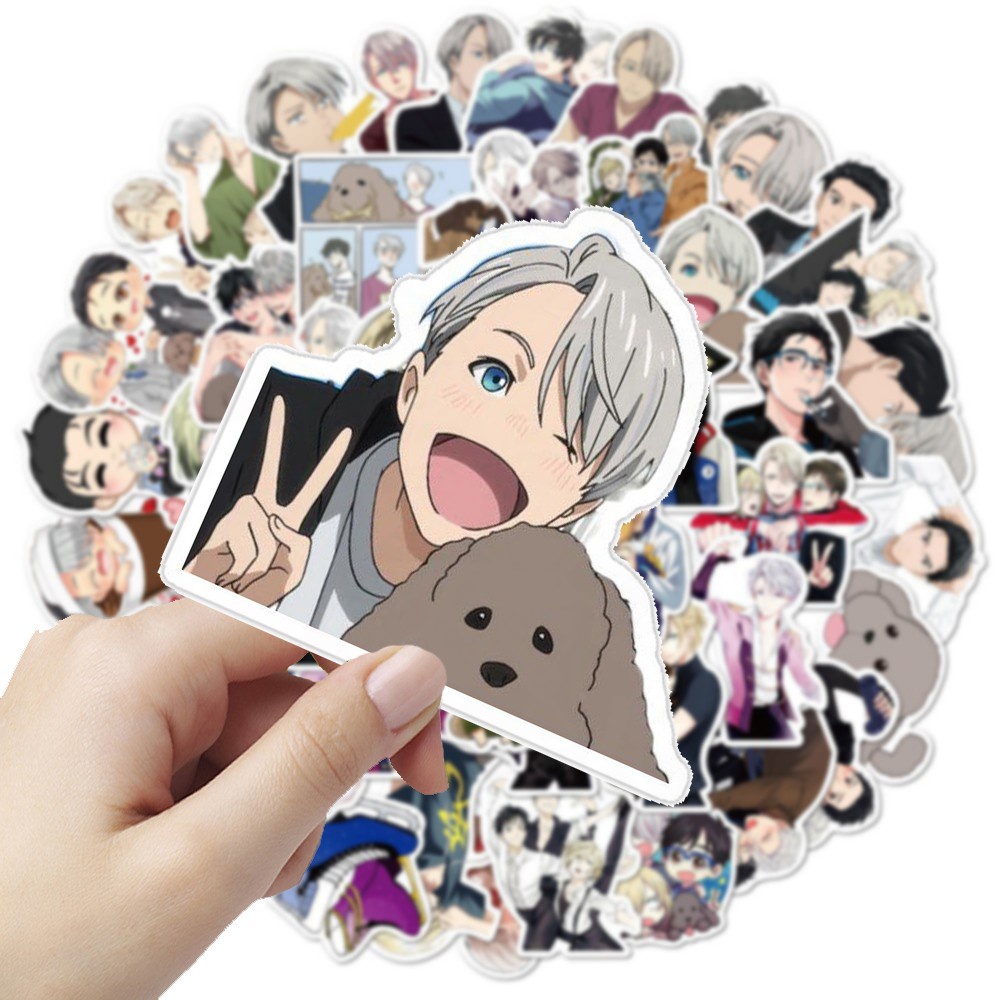 Set 50 / 25 / 10 miếng dán anime yuri on ice dùng để trang trí