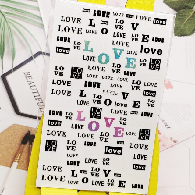 [ Lẻ ] Sticker dán móng tay chữ LOVE F173A