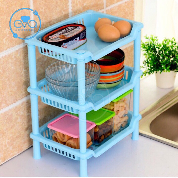Kệ Nhựa 3 Tầng Chữ Nhật Đa Năng Nhiều Màu