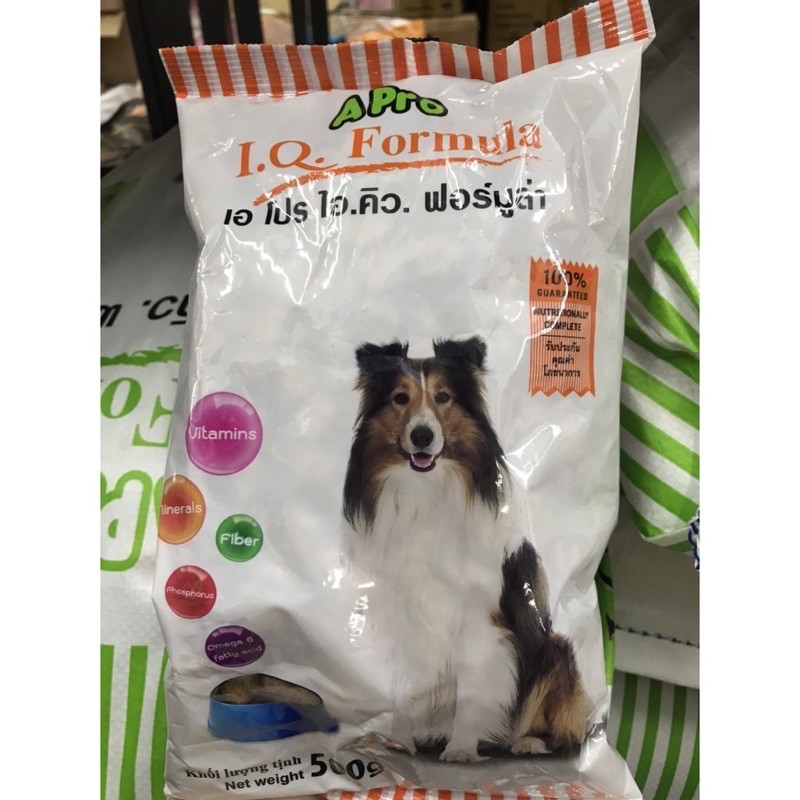 Thức ăn cho chó apro IQ gói 500g hàng Thái Lan cũng cấp đầy đủ chất dinh dưỡng