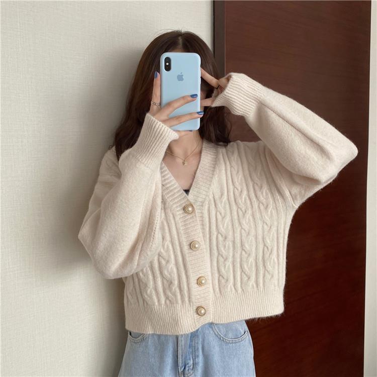 Áo khoác Cardigan dệt kim form rộng phong cách Hàn quốc