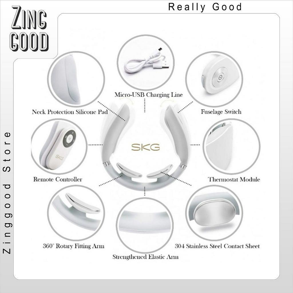 Máy massage cổ 4098E SKG chườm nóng giảm đau nhức vai gáy Zinggood