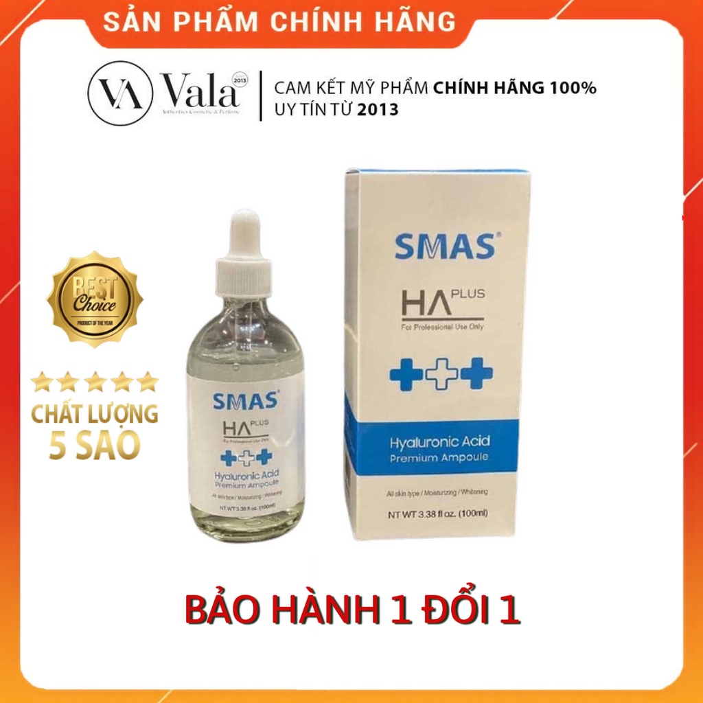 Serum SMAS HA Plus cấp ẩm, phục hồi da 100ml