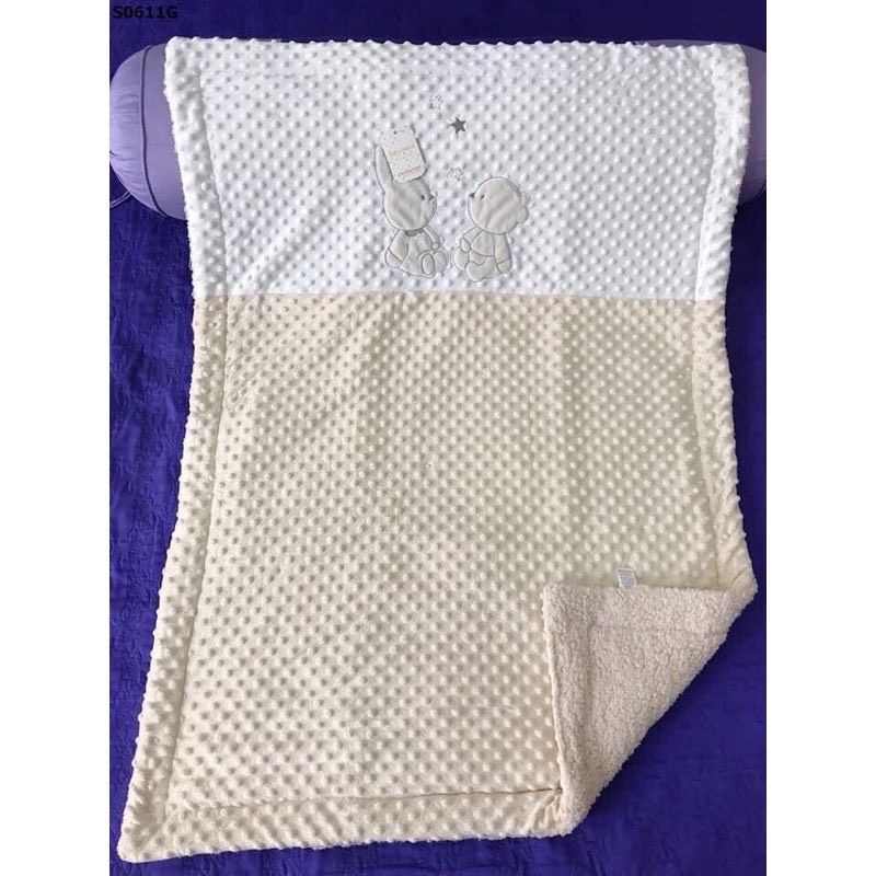 Chăn đắp Sunnozy  lót lông cừu dày  90x120CM cho bé