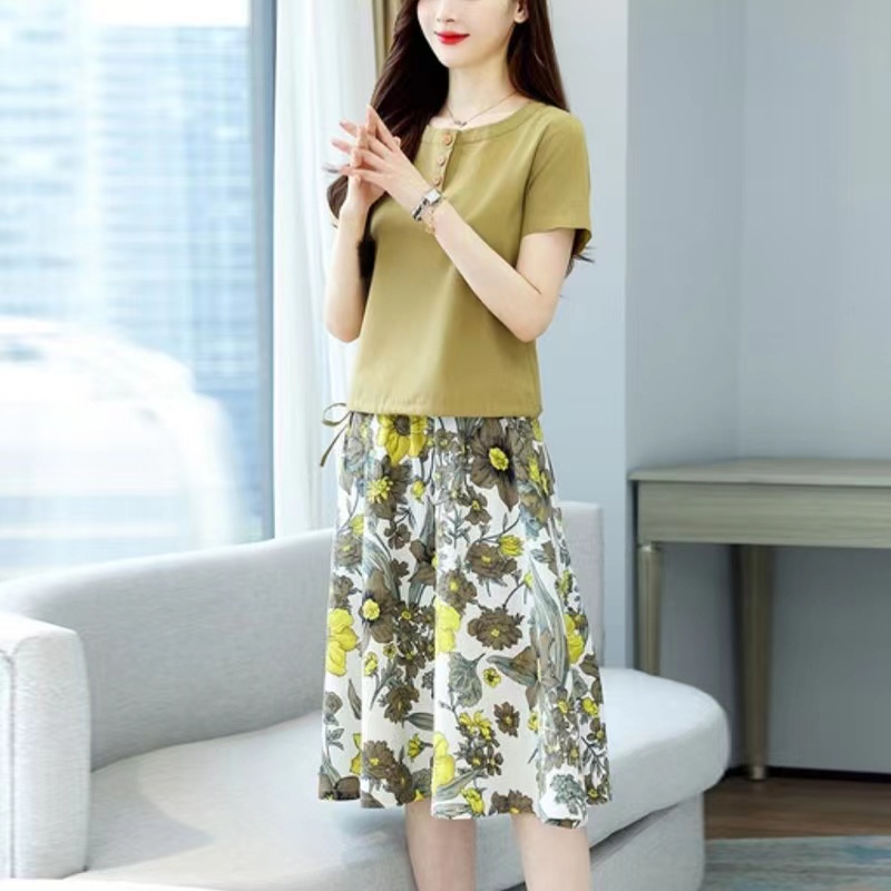 Chân Váy Cotton Dáng Chữ a In Họa Tiết Hoa/Chấm Bi Nhiều Màu Sắc Xinh Xắn Cho Nữ