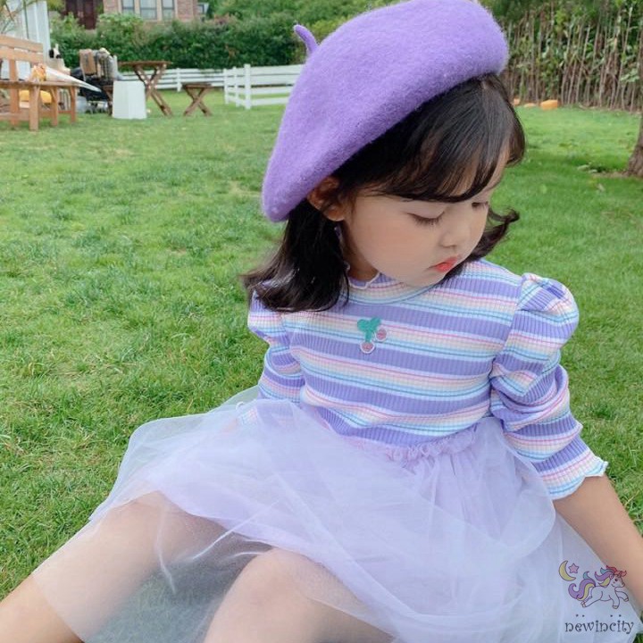 Đầm Dệt Kim Kẻ Sọc Hàn Quốc Thời Trang Mùa Thu Cho Bé Gái