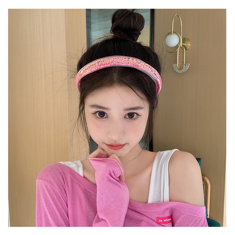 Băng đô cài tóc Hàn Quốc bản kim tuyến xinh xắn cho nữ