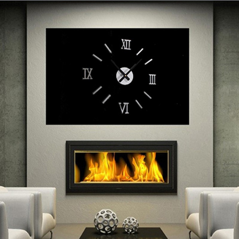 Đồng hồ dán tường Acrylic tráng gương độc đáo và hiện đại cho trang trí nhà
