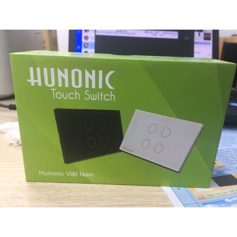 Công Tắc Cảm Ứng Hunonic 3 nút Màu Trắng