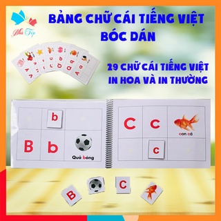 [Học liệu Montessori] Học liệu dính dán - Bé học bảng chữ cái