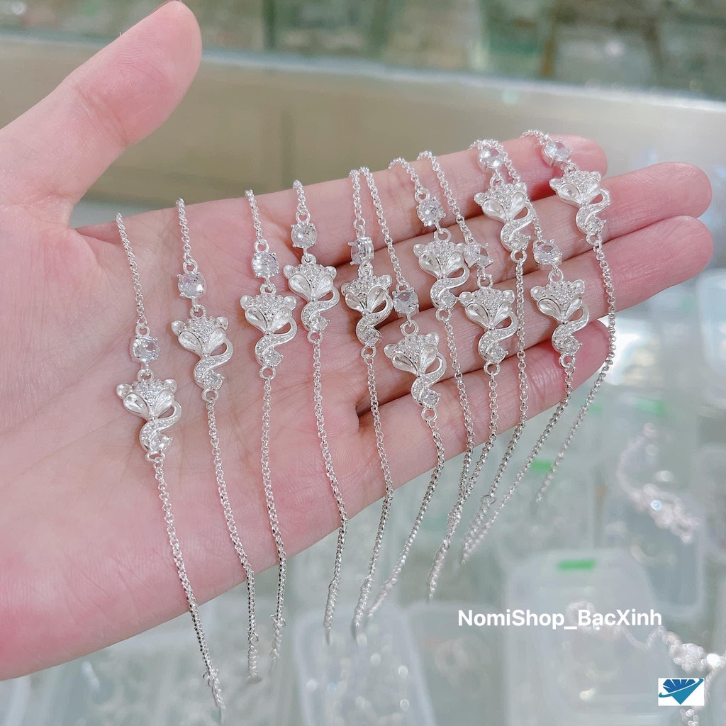 Lắc tay, vòng tay hồ ly tình duyên bạc ta. May mắn thuận lợi thu hút tài lộc Mainomi Shop Bạc Xinh