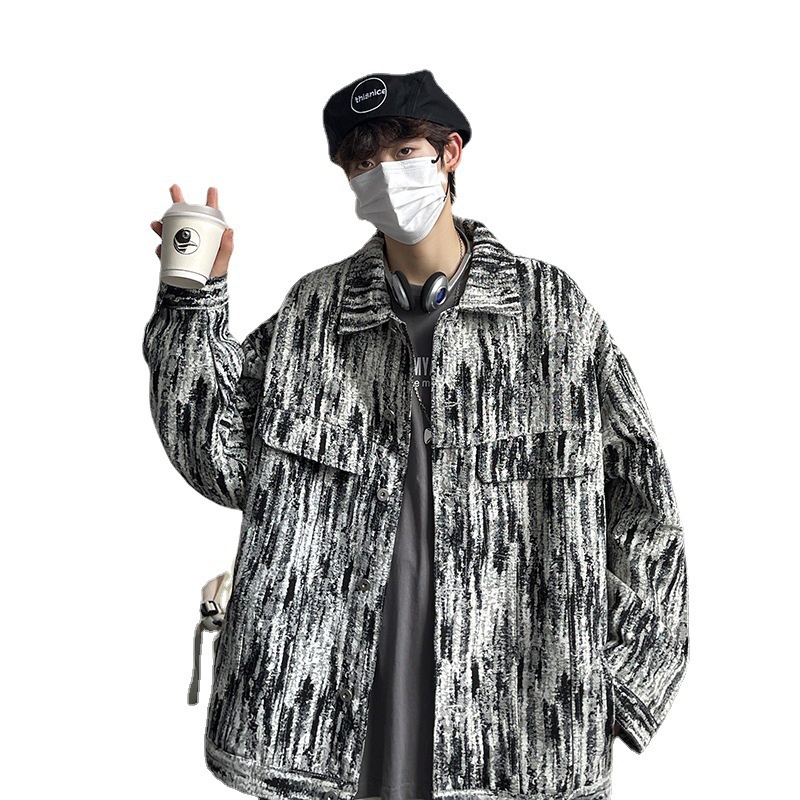 Áo Khoác Denim Dáng Rộng Phong Cách Hip Hop Mỹ Thời Trang Xuân Thu 2021 Cho Nam