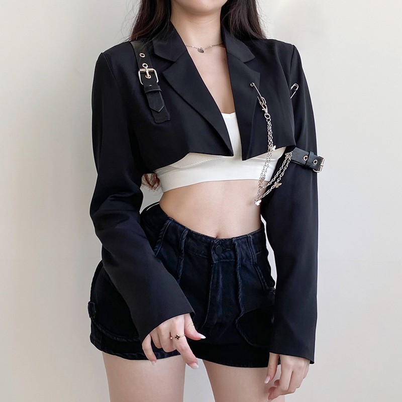 Áo khoác croptop nữ tay dài Emilyshop ulzzang