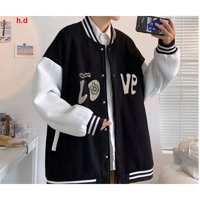 Áo khoác bomber tay trắng LOVE HĐ12