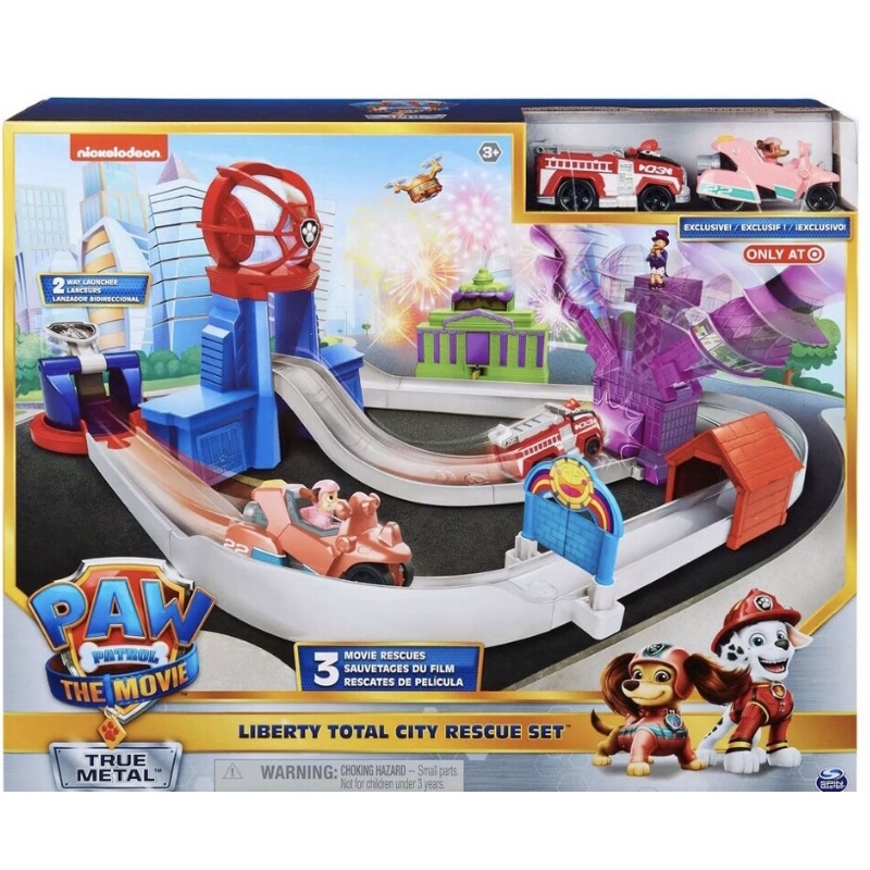 Bộ mô hình Paw Patrol cứu hộ trong the Movie Total City Rescue với tháp, toà thị chính và chó cưu hộ