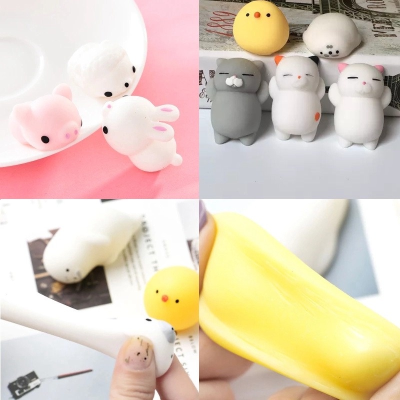Đồ chơi nắn bóp đàn hồi giảm Stress hình chú mèo dễ thương