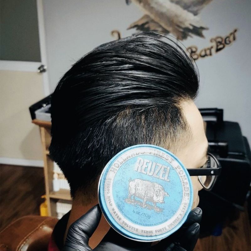 Sáp Vuốt Tóc Nam REUZEL Blue Pomade - Sáp Lợn Xanh -Sáp vuốt tóc nam con lơn Hương dừa , gel vuốt tóc con lợn REUZEL