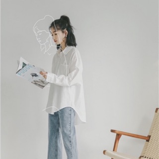 Sơ mi trắng nữ form rộng vải ít nhăn