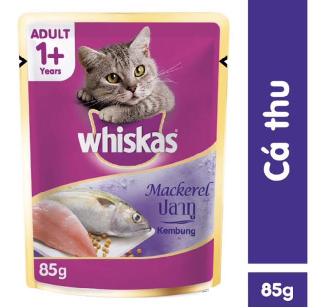 6 gói Pate cho mèo Whiskas 85g mix đủ vị