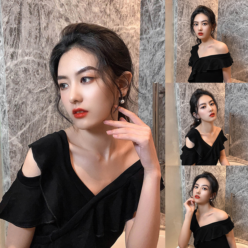 Đôi Bông Tai Sợi Dài Hình Thánh Giá Đính Ngọc Trai Thời Trang Hàn Quốc Sành Điệu 9837472457