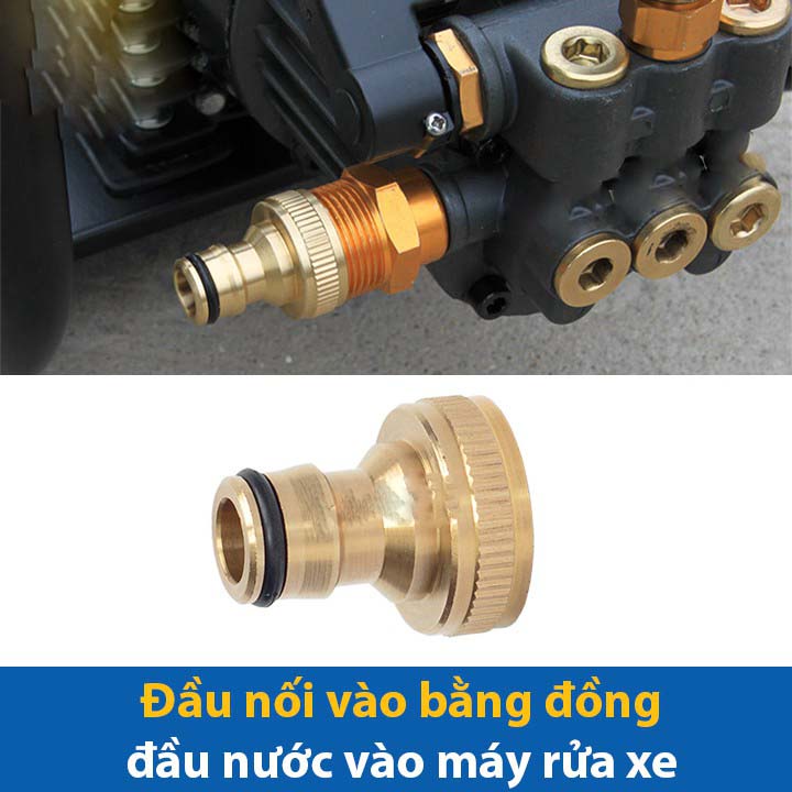 Bộ 3 khớp nối nhanh đầu vào - đầu ra máy rửa xe áp lực cao - phụ kiện máy rửa xe