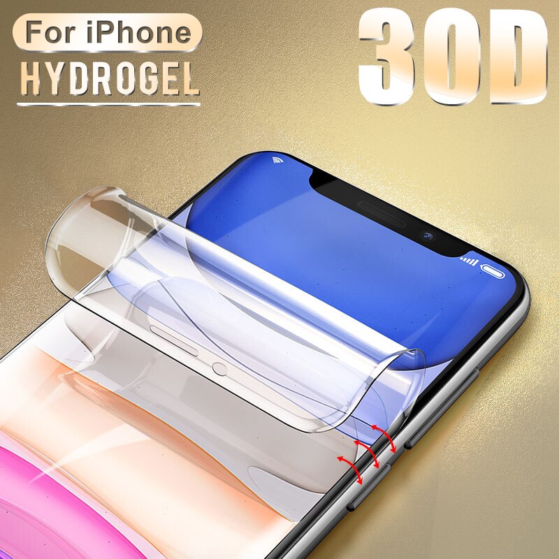 Miếng dán hydrogel mềm 30D bảo vệ màn hình cho iPhone 7 8 Plus 6 6s Plus X XS XR XS Max 11 Pro Max