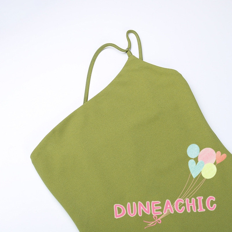 DUNEA Đầm Nhung Hai Dây Hở Lưng Ôm Dáng Gợi Cảm Dành Cho Nữ