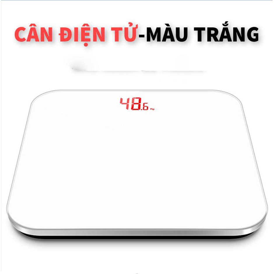 Cân Điện Tử Sạc USB ❤️RẺ VÔ ĐỊCH❤️ Màn Hình LCD Tải Trọng 180kg Mặt Kính Chịu Lực [ Tặng kèm 01 thước dây ]