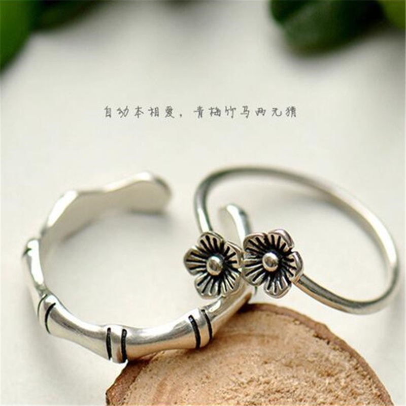 Nhẫn Bạc 925 Hình Hoa Anh Đào Phong Cách Thái Lan / Anh Đào / Bạc 229