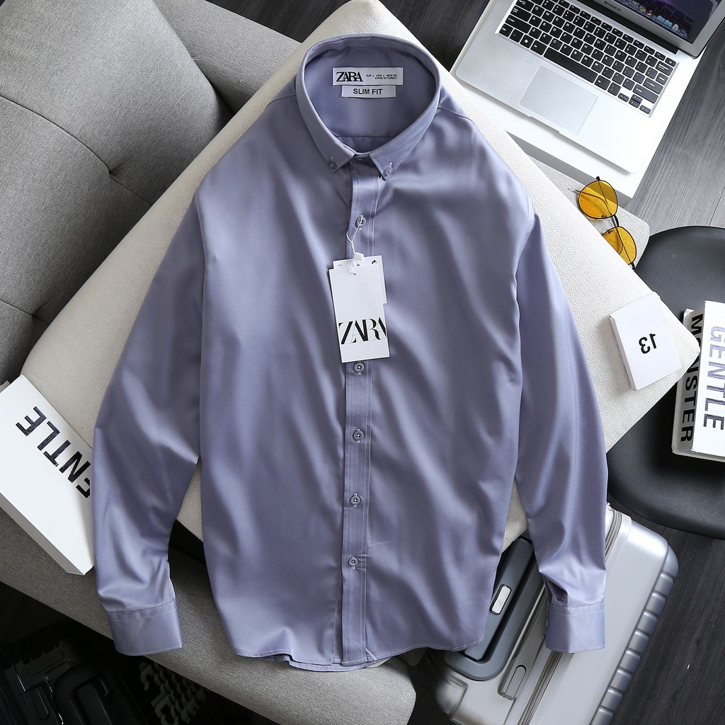 [VNXK]  Áo Sơ Mi Nam Dài Tay ZR - Chất Lụa Bóng Trơn Đẹp, Không Nhăn, Dáng Trẻ Trung, Thanh Lịch | BigBuy360 - bigbuy360.vn