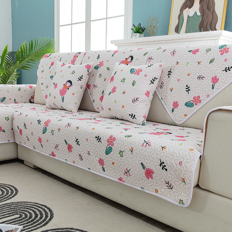 Vỏ Bọc Đệm Ghế Sofa Chống Trượt In Họa Tiết Hoa Đơn Giản Thông Dụng Trang Trí Nhà Cửa