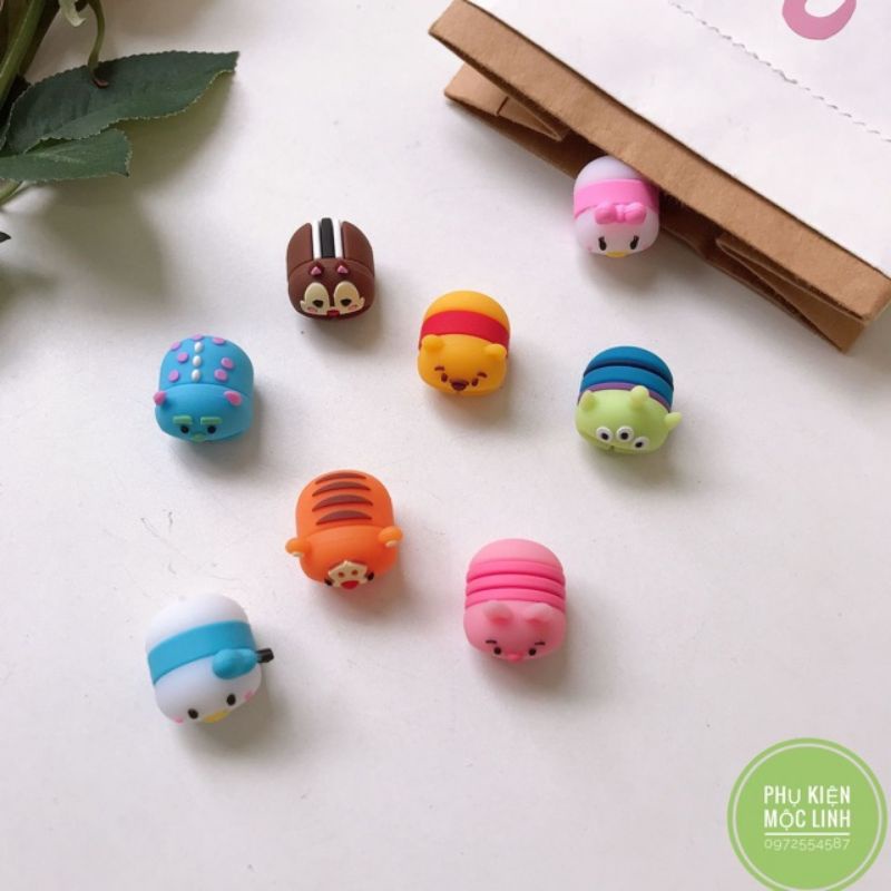 8 mẫu gấu pooh heo pig để lựa  ĐẦU THÚ CẮN CÁP BẢO VỆ CÁP SẠC CHỐNG ĐỨT GẪY DÂY
