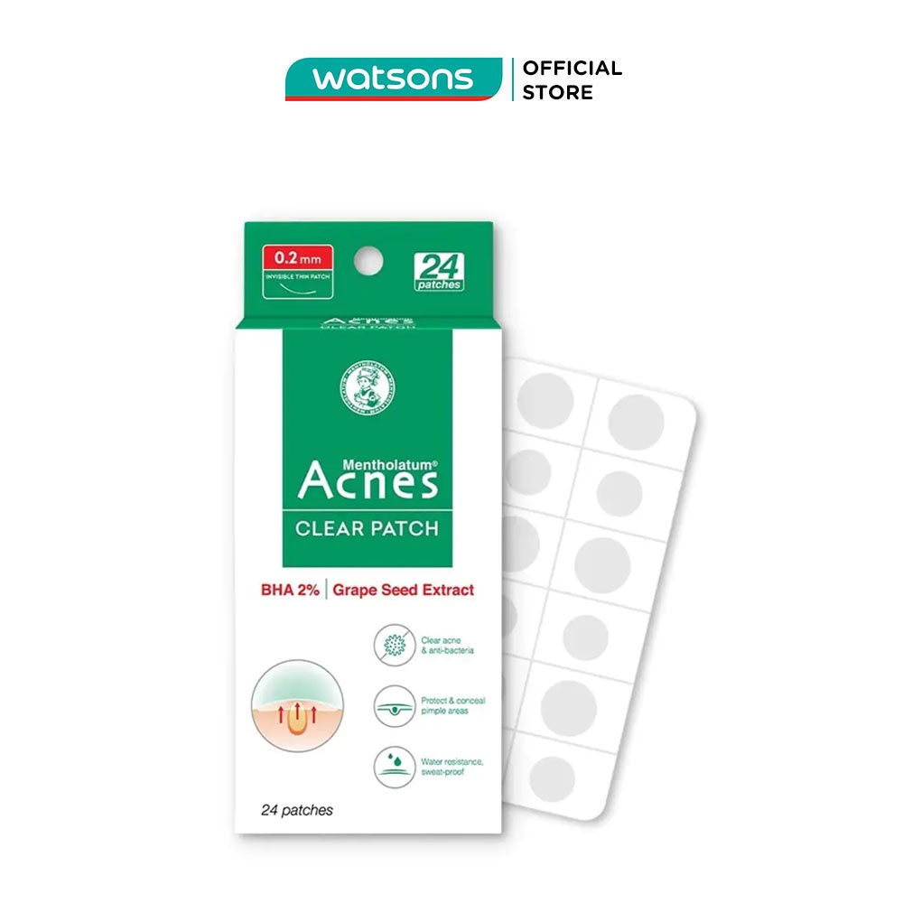 Miếng Dán Mụn Acnes Clear Patch Clear Acne & Anti-Bacteria 24 Miếng ( 2 Gói x 12 Miếng)