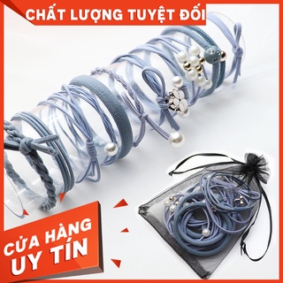 Túi12 Dây Cột Tóc Mềm Không Mùi Không Đứt Tóc Dễ Cột Còn Màu Hồng Đậm,Hồng Lợt,Xanh Đậm,Xanh Lợt