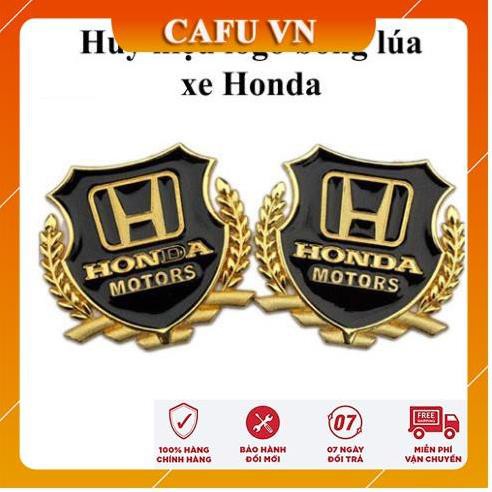 Logo bông lúa logo đủ thương hiệu dán trang trang trí ô tô, xe máy [ viền vàng ] - CAFU VN