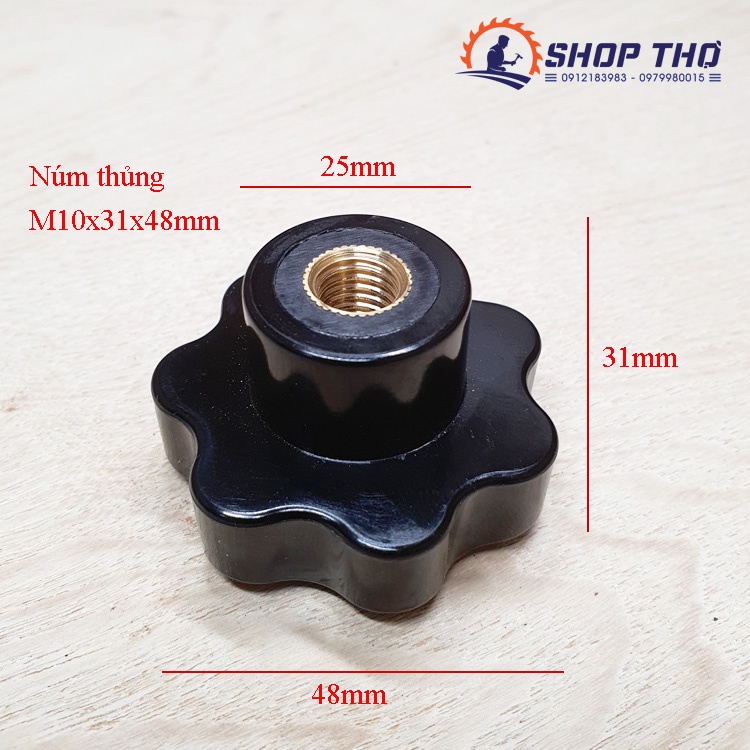 Núm vặn M6, M8, M10  thủng ( 5 cái một túi)