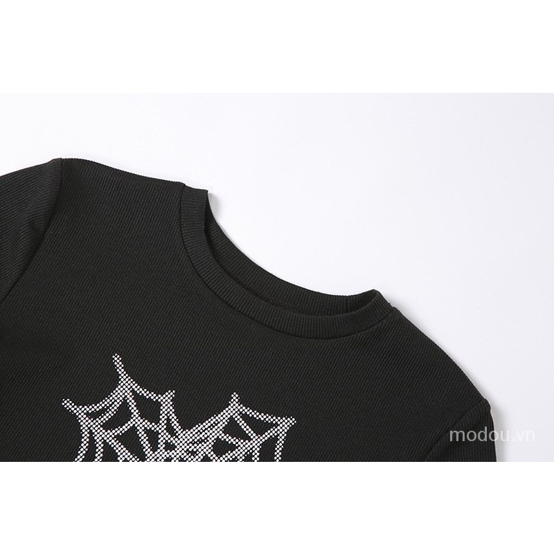 Bodysuit Tay Ngắn Chất Cotton Hoạ Tiết In Phong Cách Hàn Quốc