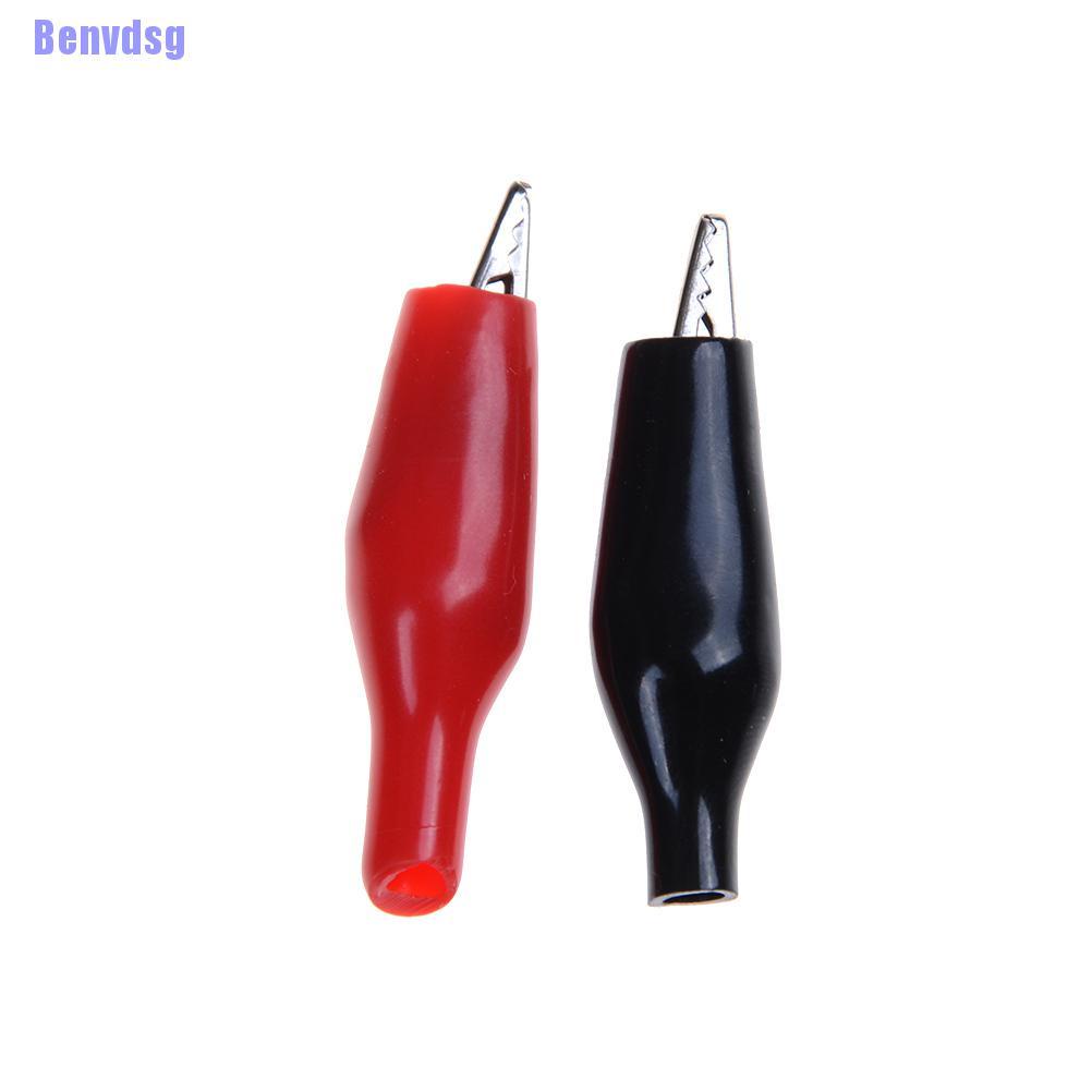 Set 2 kẹp hàm cá sấu màu đỏ đen chất lượng cao