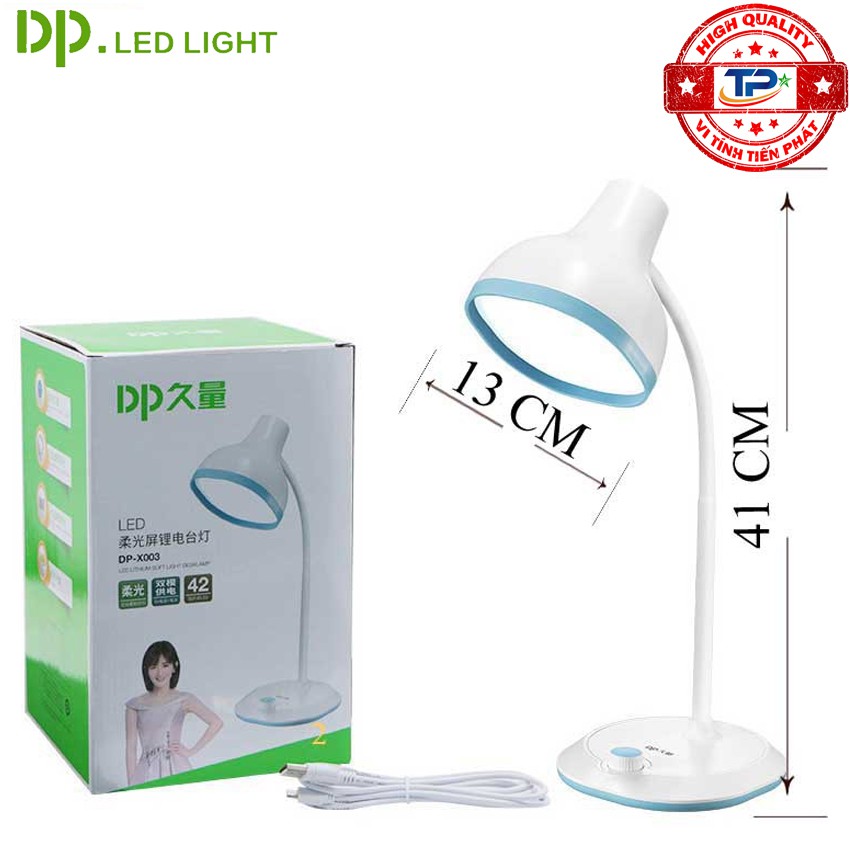 Đèn LED Để Bàn Có Sạc Tích Điện DP-X003 ánh sáng bảo vệ mắt, chống cận, tiện dụng rất thời trang với 42 bóng Led nhỏ