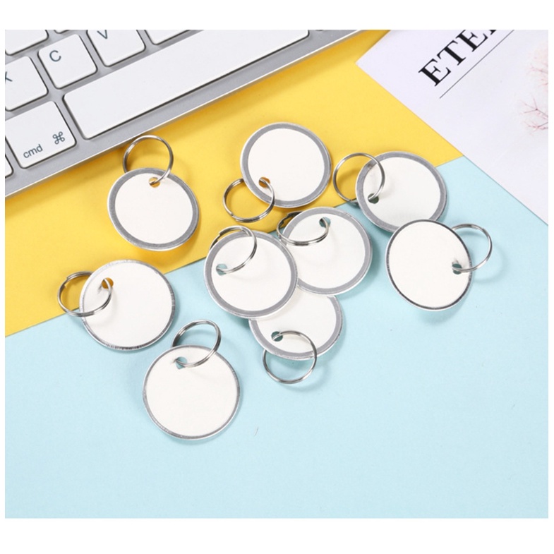 Sa Set 50 Thẻ Giấy Tròn Bằng Kim Loại Trang Trí Giáng Sinh