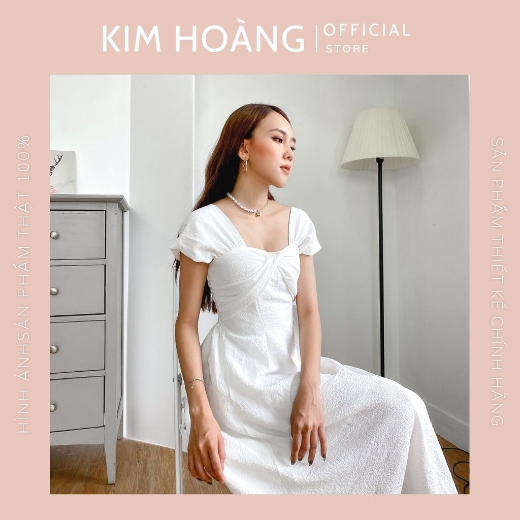 Đầm trễ vai dự tiệc dáng xuông ôm eo Kim Hoàng - Hàng Thiết Kế ( Xốp) | BigBuy360 - bigbuy360.vn