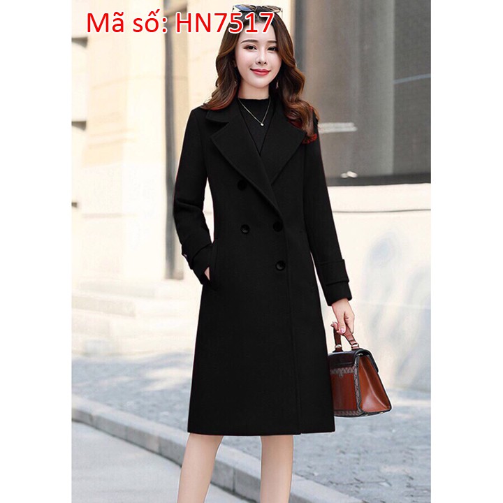 ➡️HN7517 ÁO KHOÁC DẠ FORM DÀI CỔ VEST SANG TRỌNG CÓ SIZE LỚN - HÀNG NHẬP KHẨU