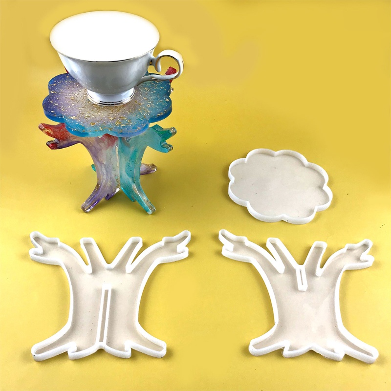 Khuôn Silicone 2 Màu Làm Giá Đỡ Chậu Hoa DIY