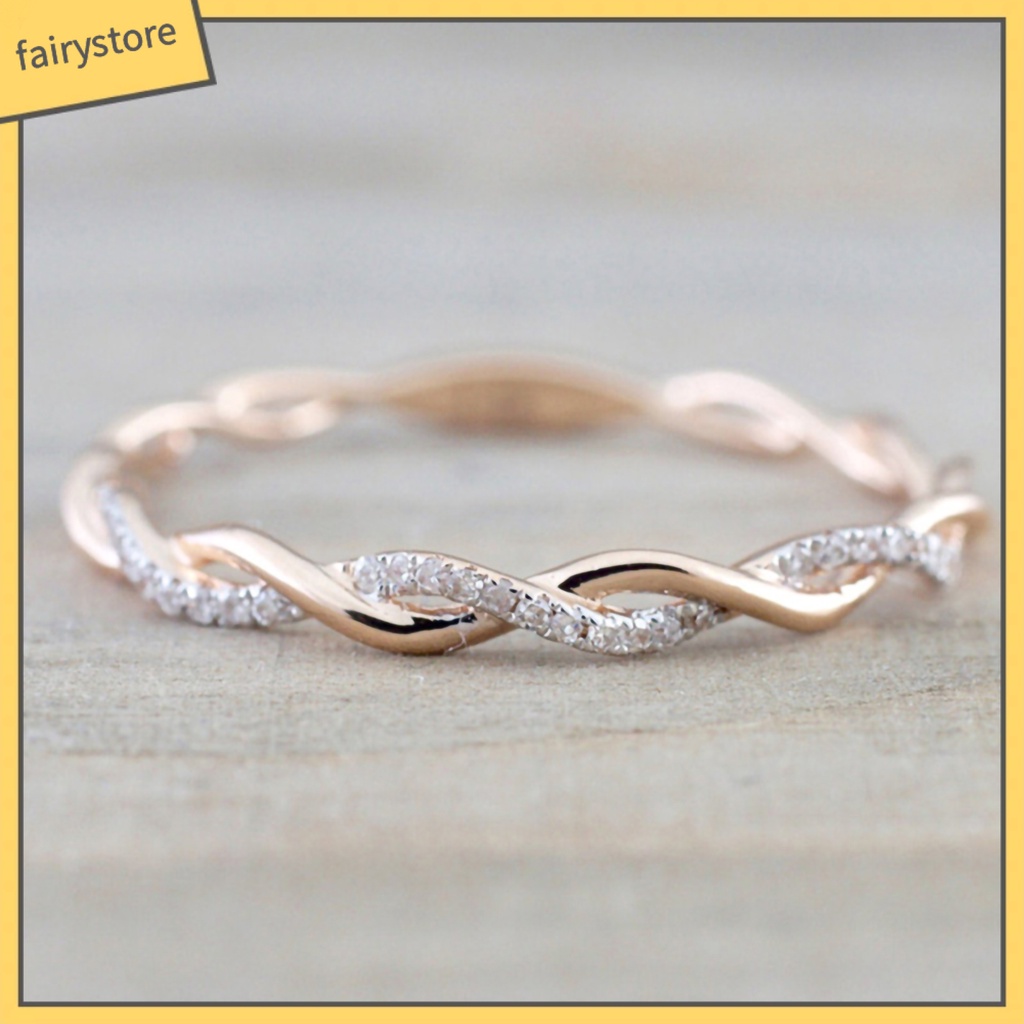 Nhẫn Đính Hôn Đính Đá Nhân Tạo Thời Trang Dành Cho Nữ