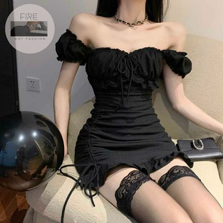 ĐẦM BODY đầm yếm ngắn trễ vai rút dây tôn dáng sexy mặc 2 KIỂU Đ2 (CÓ ẢNH THẬT)