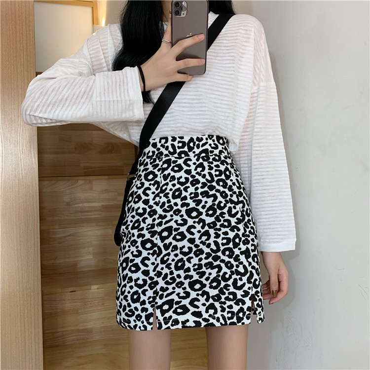 Chân Váy Chữ A Lưng Cao Họa Tiết Da Báo Phong Cách Retro | BigBuy360 - bigbuy360.vn
